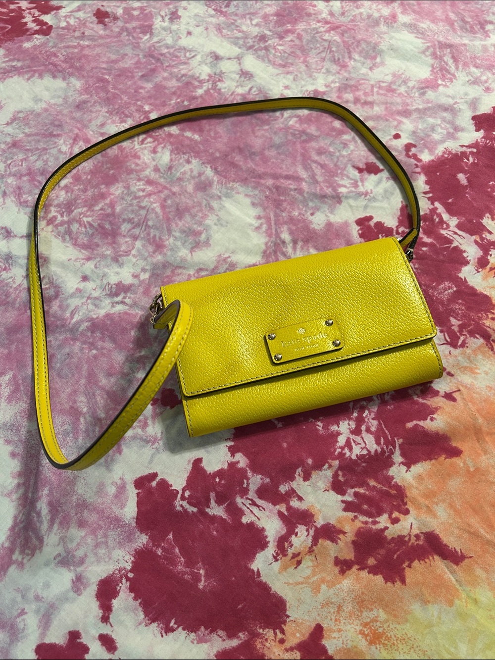 Kate Spade yellow crossbody wallet